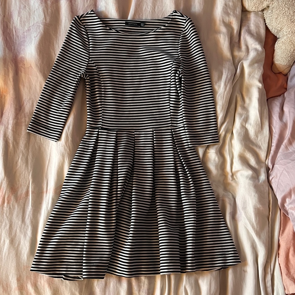 Striped fit and flare dress